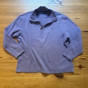 Polo‎ Ralph Lauren light purple green pony quarter zip mens sweater SIZE XL